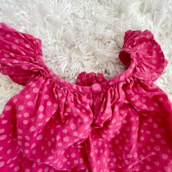 Girls hot pink polka dots dress - Picture 8 of 8